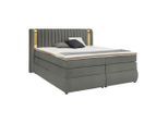 Boxspringbett Minola Gold Dunkelgrau Ca. 160x200cm 160/200 cm Dunkelgrau