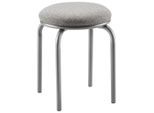 Stapelhocker In Grau Metall, Textil Grau