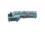 Ecksofa Axel Blau Chenille Blau