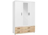 Kleiderschrank In Weiss/eichefarben Weiss, Eiche Artisan