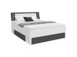 Stauraumbett In Weiss/graphitfarben 160/200 cm Graphitfarben, Weiss