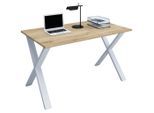 Schreibtisch Lona 140/80/76 cm Silberfarben, Honigeiche