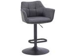 Barhocker Lina Grau/schwarz Metall, Textil Grau, Schwarz