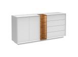 Sideboard Giovanni Weiss/eichefarben 170/85,5/40 cm 4 Schublade(n)