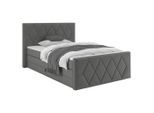 Boxspringbett Josie B Graphitfarben Ca. 120x200cm 120/200 cm Graphitfarben