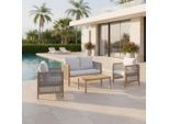 Gartenlounge Effie Hellgrau Holz/textil 124/64,5/63,5 cm
