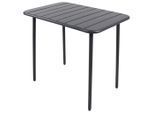 Gartentisch Sumila 80/55/72 cm Metall, Kunststoff Schwarz rechteckig