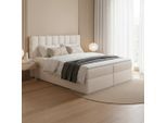 Boxbett Mala Ca. 180x200 Creme Mit Topper 180/200 cm Creme