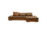 Wohnlandschaft Sanfino Cognac/senfgelb Flachgewebe Cognac, Senfgelb