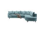 Ecksofa Axel Blau Chenille Blau