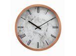 Wanduhr Sally Kupferfarben Grau, Weiss, Kupferfarben