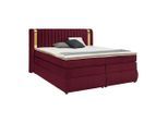 Boxspringbett Minola Gold Weinrot Ca. 160x200cm 160/200 cm Weinrot
