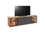 Tv-element Florenz Grau/schwarz/eiche Artisan Grau, Schwarz, Eiche Artisan 210/56,7/50 cm