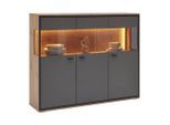 Highboard Florenz Grau/eiche Artisan 150,2/121,5/38 cm