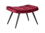 Hocker Aus Samt In Rot Rot, Schwarz Metall, Textil