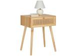Nachtkästchen Aus Rattan/esche 45/58/35 cm furniert Esche Naturfarben