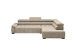 Ecksofa Gremio Rechts Beige Chenille, Webstoff Beige