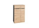 Regalkombination Memphis In Eiche Artisan/graphitfarben , 75/122/38 cm ,