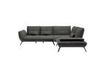 Wohnlandschaft Trendy Anthrazit Flachgewebe Anthrazit