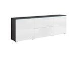 Lowboard Vera 181 Anthrazit, Weiss Hochglanz