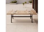 Gartentisch Selma Schwarz/akaziefarben 240/100/75 cm Holz, Metall Schwarz, Akaziefarben rechteckig