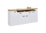 Sideboard Nico Weiss/eichefarben 184/91/40 cm 1 Schublade(n)
