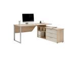 Eckschreibtisch Siena Eichefarben 180/160/77 cm Eichefarben