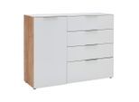 Sideboard Oakland In Weiss/eichefarben 134/102/42 cm 4 Schublade(n)