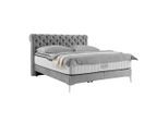 Boxspringbett Queen In Grau Ca. 180x200cm 180/200 cm Grau
