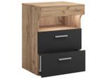 Nachttisch Slepal L 45/61/39 cm Anthrazit, Honigeiche