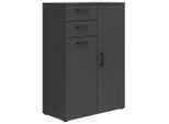 Kommode Multistauraum Graphitfarben , 80/115/40 cm , 2 Schublade(n)