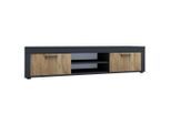 Lowboard Usilo Anthrazit, Honigeiche