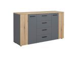 Kommode Cadix Anthrazit/eichefarben , 150/83/42 cm , 4 Schublade(n)