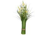 Kunstpflanze Grasbusch Mit Blüten I Hellgelb/grün Grasbündel 64 cm