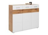 Schuhschrank In Weiss/eichefarben 126/104/40 cm