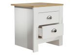 Nachttisch Balusa 45/48/39,5 cm Weiss, Eichefarben