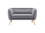 2-sitzer-sofa In Grau "bruno" Samt Grau