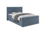 Boxspringbett Josie B Graublau Ca. 120x200cm 120/200 cm Graublau