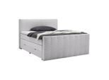 Boxspringbett Malaga Hellgrau Ca. 160x200cm 160/200 cm Hellgrau