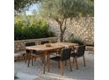 Gartentisch Nicola 160-200/100/74,5 cm Holz Teakfarben