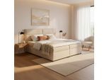 Boxbett Kiara Ca. 180x200cm Beige Mit Topper 180/200 cm Beige