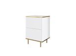 Nachttisch Imaj Nachttisch 40/60/35 cm Weiss, Goldfarben