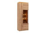 Vitrine Alameda Eichefarben Inkl. Oberbodenbeleuchtung 75/208/38 cm ,