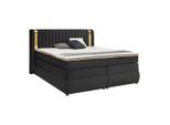 Boxspringbett Minola Gold 160/200 cm Schwarz