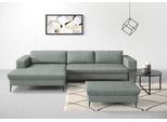 Ecksofa DOMO COLLECTION "Modica, zeitlos und elegant, L-Form", grün (mint), B:329cm H:81cm T:173cm, Sofas, Ecksofa, Auch in Cord, Fußhöhe passend für gängige Saugroboter