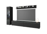 Wohnwand Vera | Schwarz/graphit Graphitfarben 210/130/33 cm