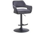 Barhocker Vanessa Grau Metall, Textil Grau