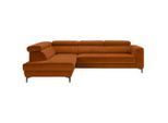 Ecksofa Emma Links Orange Velours Orange