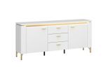 Tv-element Lazio Weiss B: 155,3 Cm Weiss, Goldfarben, Weiss Hochglanz 155,3/70/40 cm
