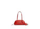 Schultertasche TOMMY JEANS "TJW BOLD SHOULDER BAG", Mädchen, Gr. B/H/T: 28cm x 12,5cm x 6cm, rot, Lederimitat, Taschen Schultertasche, Damen Handtasche, Umhängetasche mit plakativem Logo